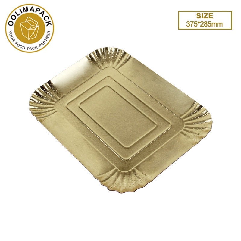 375*285mm Gold paper plate