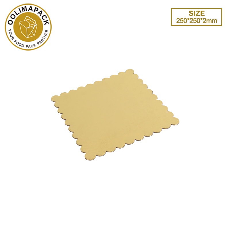 250*250*2mm Wave edge square golden cake mat
