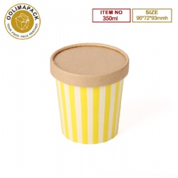 350ml Ice Cream Cup with kraft paper lid