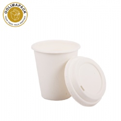 8oz Sugarcane bagasse cup with lid