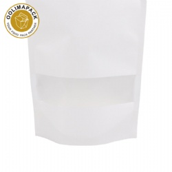 150*220mm White paper bag with  PET window