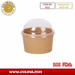 8OZ ice cream cup(kraft paper dome lid)