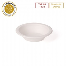 12oz sugarcane bagasse paper bowl