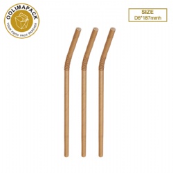 Flexible Kraft Paper Straw D6mm x 187mmh