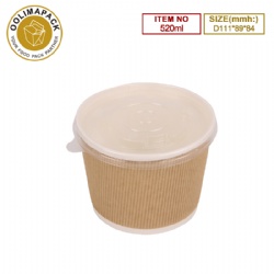 D111*89*84mmh Corrugated soup bowl with pp lid