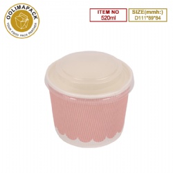 D111*89*84mmh Corrugated soup bowl with PP lid