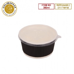 D111*89*58mmh Corrugated soup bowl with PP lid