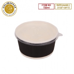 D135*109*73mmh Corrugated soup bowl with PP lid