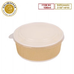 D166*148*64mmh Corrugated soup bowl with PP lid