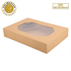 460*320*80mm kraft cake box with window