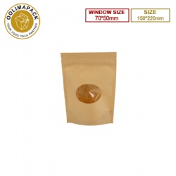 150*220mm Kraft paper bag with PET window