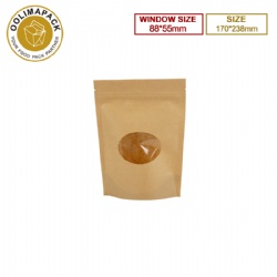 170*238mm Kraft paper bag with PET window