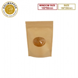 180*260mm Kraft paper bag with PET window