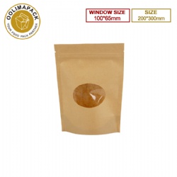 200*300mm Kraft paper bag with PET window