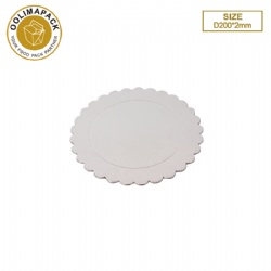 D200*2mm Wave edge round silvery cake mat