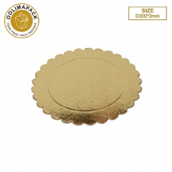 D300*2mm Wave edge round golden cake mat