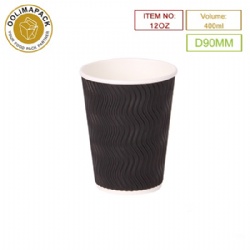 12oz ripple wall paper cup (wavy stripes)