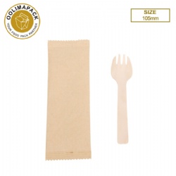 Individually wrapped wooden fork