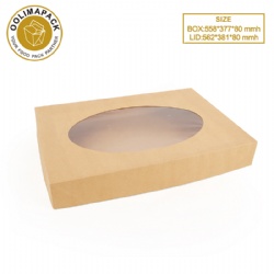 558*377*80mmh kraft cake box with window