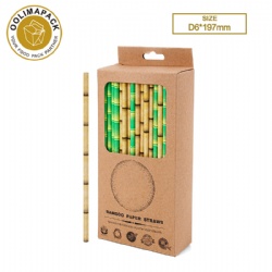 D6*197mm Bamboo paper Straw