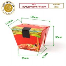 32oz  square noodle box