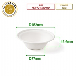 152*77*45.6mm 12oz Bagasse bowl