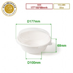 177*100*68mm 32oz Bagasse bowl