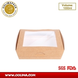 1000ml salad box with two windows