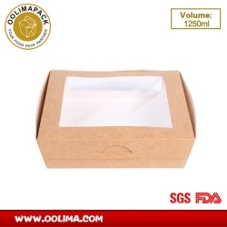 1250ml salad box with two windows