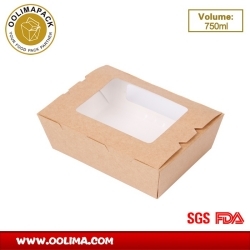 750ml salad box with two windows