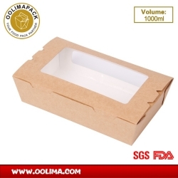 1000ml salad box with two windows