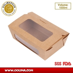 1000ml salad box with two windows