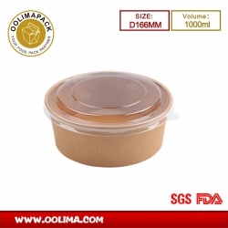 1000ml Salad bowl with PET lid （D166 MM）