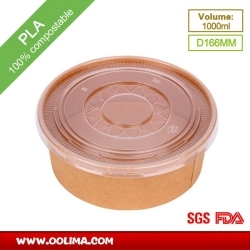 1000ml Kraft salad bowl